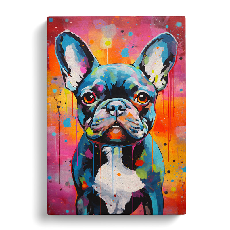 French Bulldog Contemporary No.3 - Print, 60cm H x 40cm W x 3cm D