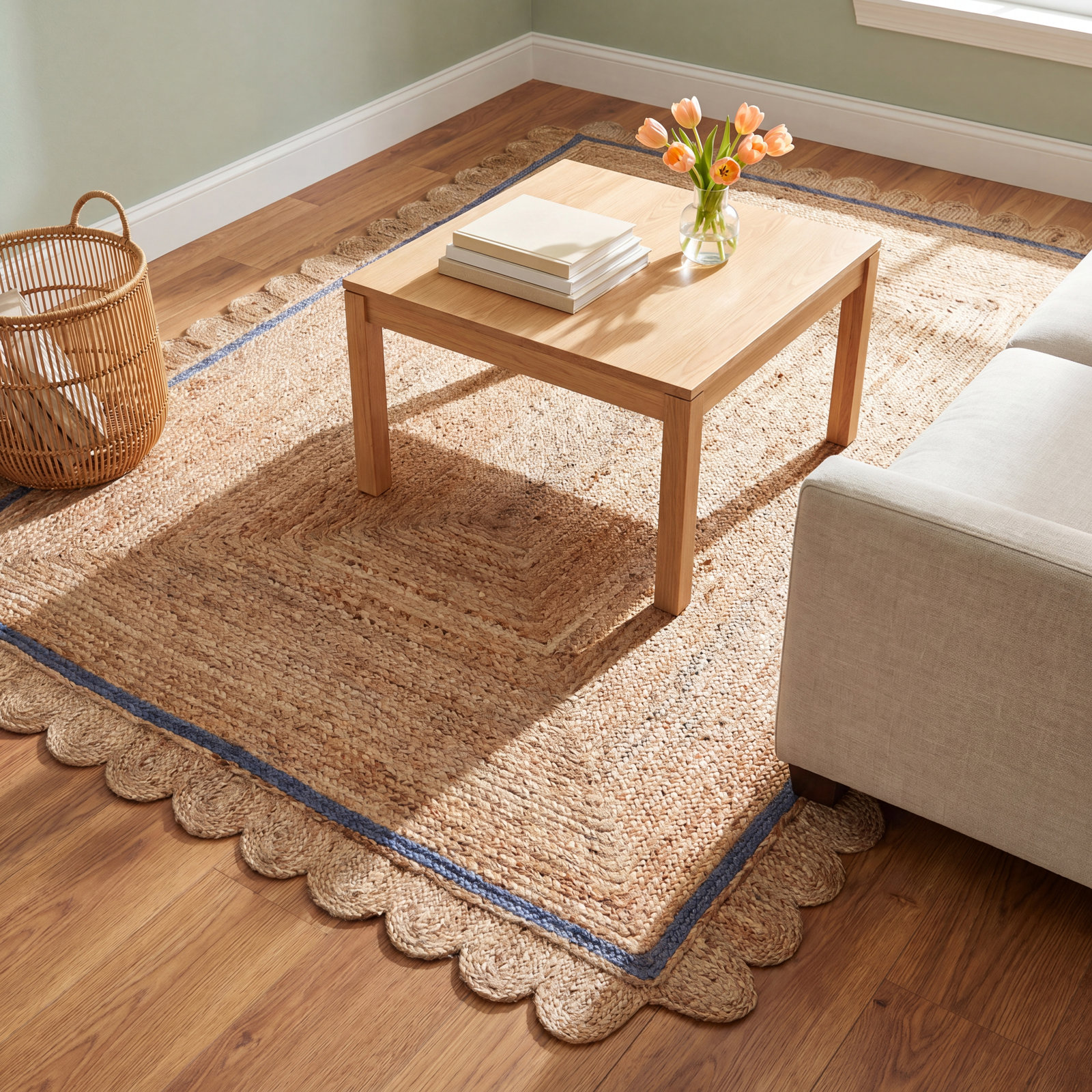 Hand-Braided Jute Rug, Rectangle 4' x 6'
