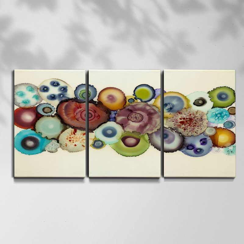 Zen Path II - Toile encadrée multi-pièces, H 36 po x l 72 po x P 2 po