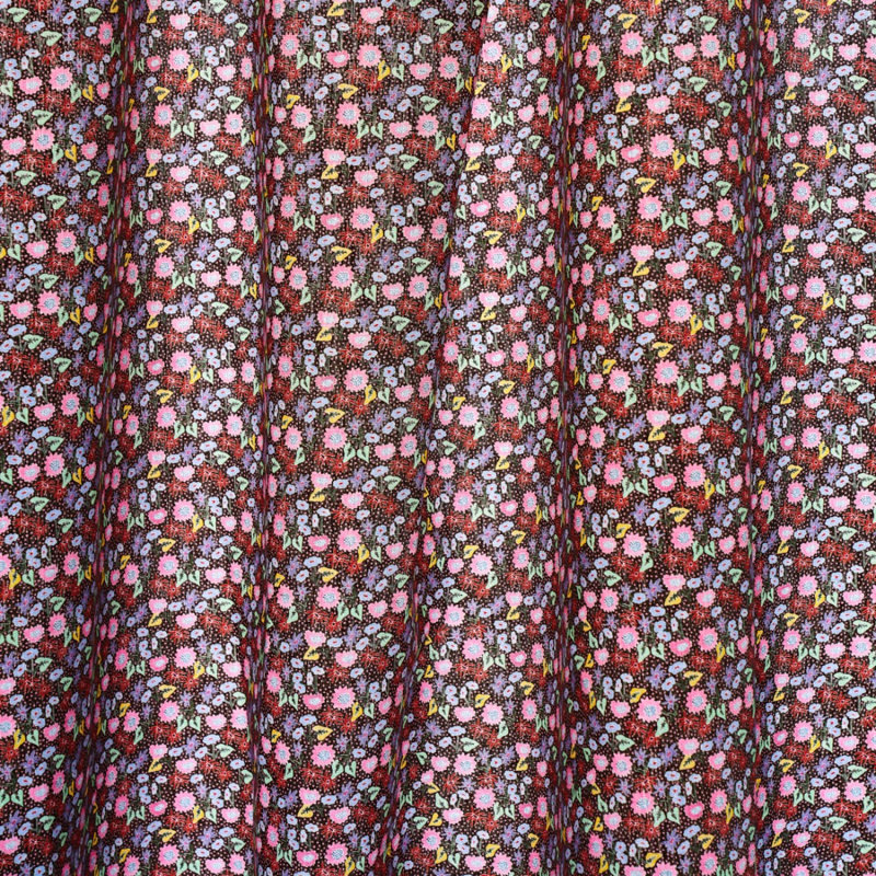 Tissu calico Schumacher x Happy Menocal, Brun