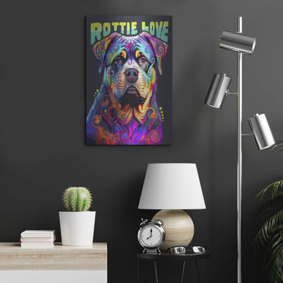 Art mural en métal Winston Porter «Rottie Love» par Dean Russo