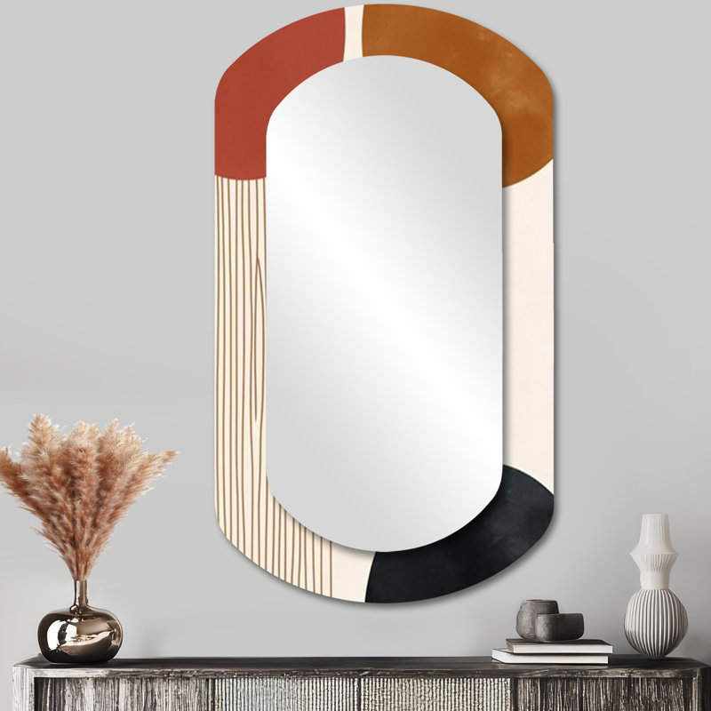 Miroir mural moderne beige et beige, 43 po x 23 po