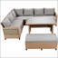 Ensemble de canapé de patio extérieur en rotin 5 pièces, ensemble de mobilier de jardin en forme de L en osier PE-1007766035-1007766036