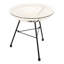 Table d'appoint élégante avec fabrication polyvalente - blanc, plateau de table en verre trempé, largeur 17,79 po x hauteur 18,28 po, assemblage requis, pieds en fer accentués 17,79 po, support de pieds 18,28 po-1588979640