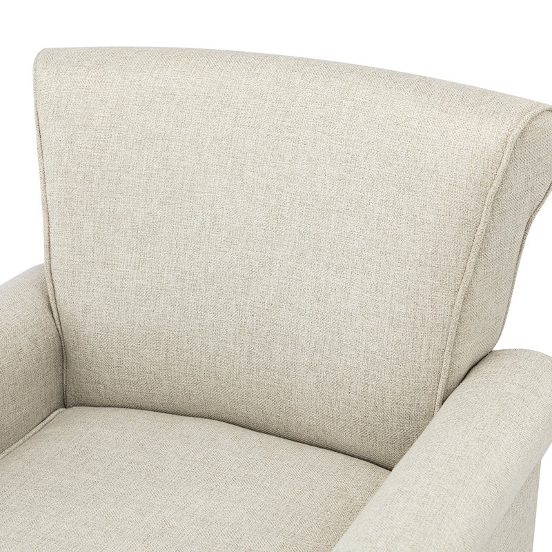 Mooresville Upholstered Armchair with Solid Wood Legs, Oatmeal Polyester