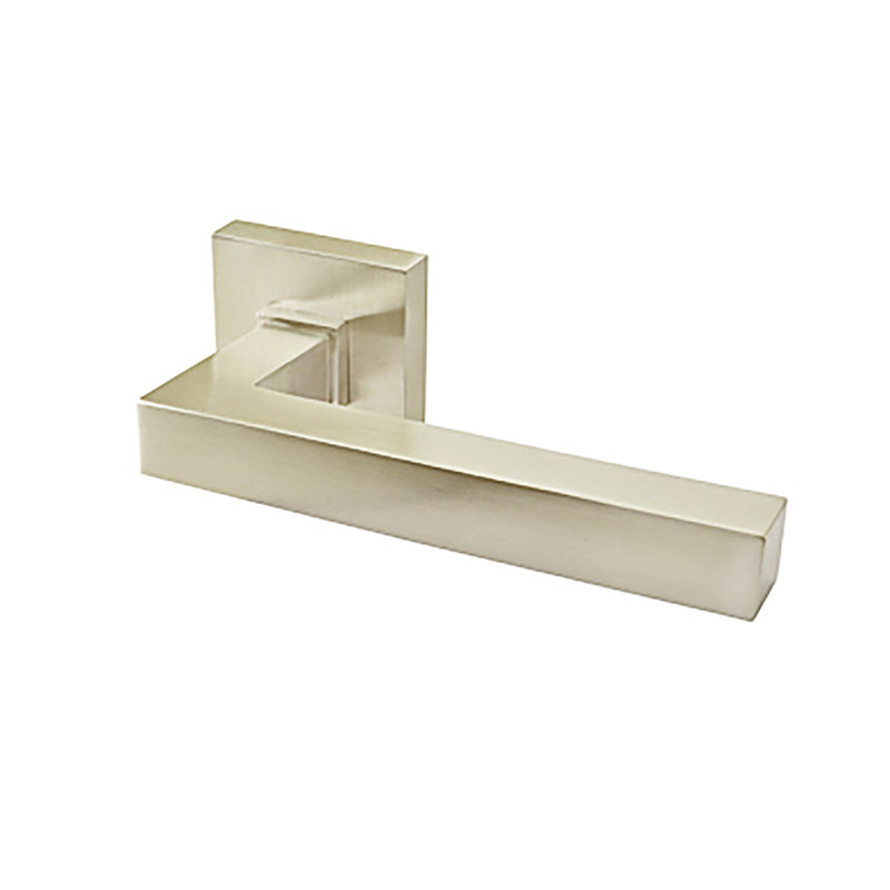 Full Double Dummy Door Lever Set, Satin Brass, 90
