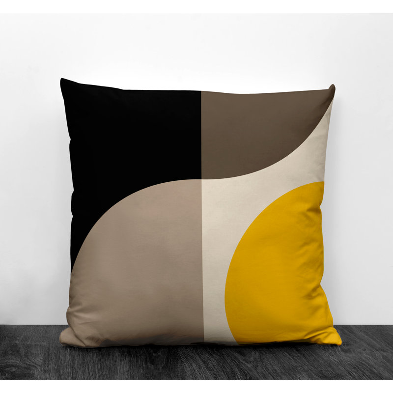 Coussin intérieur / extérieur en polyester filé Yesna, 19 po x 19 po, Jaune