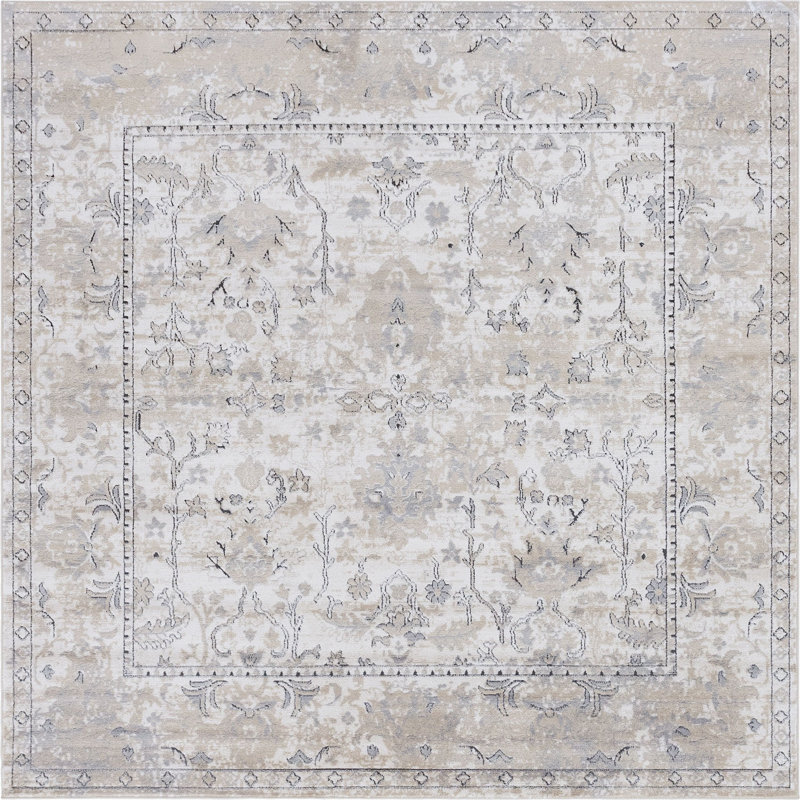 Tapis transitionnel de couleur caramel, Carré 8 pi