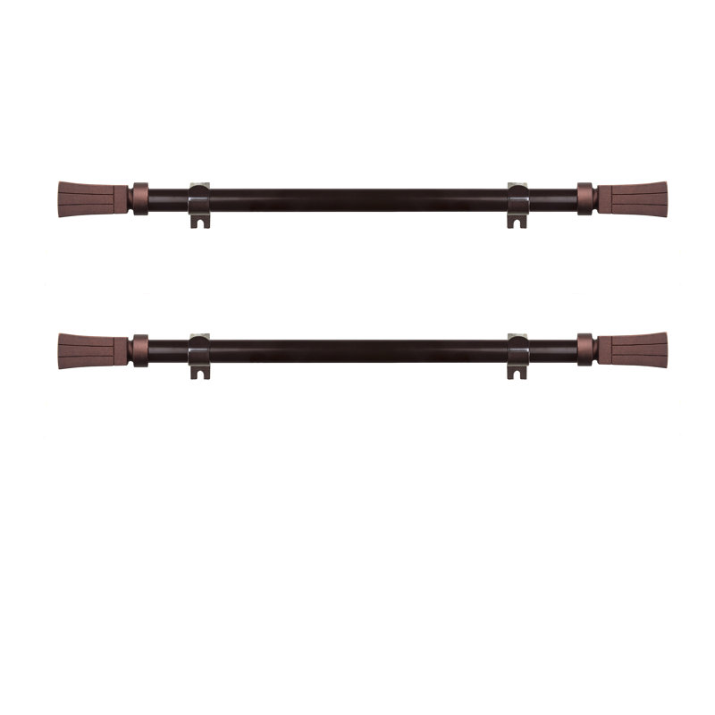 Tringle à rideaux simple réglable 12 "à 20" 0,63 ", Cacao