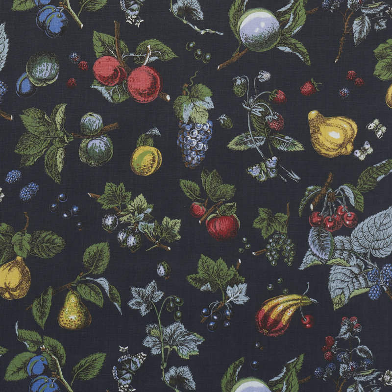 Berry Grove Fabric, Noir