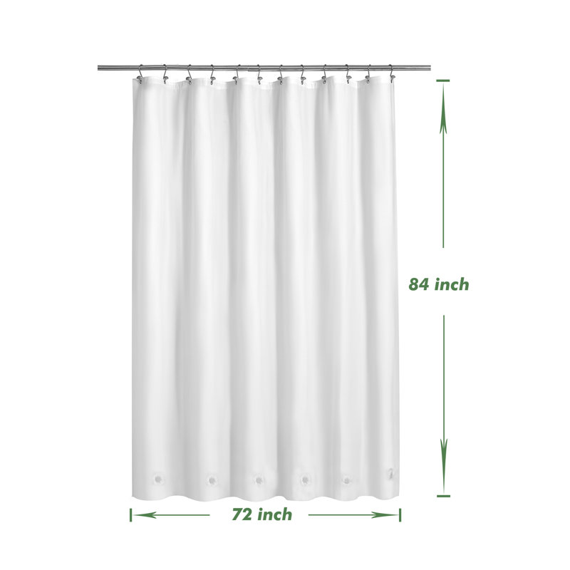 Doublure de rideau de douche imperméable 8G PEVA, H 84 po x l 72 po, Blanc