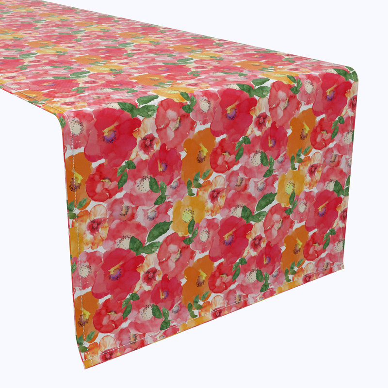 Table Runner, 100% Cotton, Floral 206, 72" x 16"