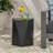 Contemporary Lightweight Concrete Outdoor Pentagon Table, Matte Black, 16X16x16, No Assembly Fashionable Black Shape,