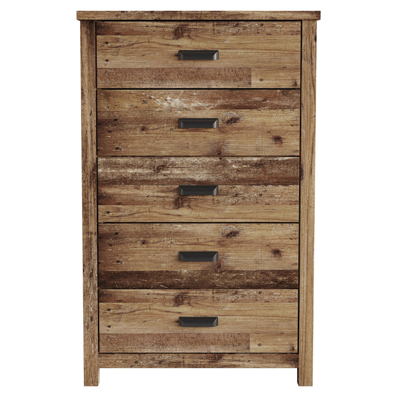 Cecere 5 Drawer Chest, Vintage Oak