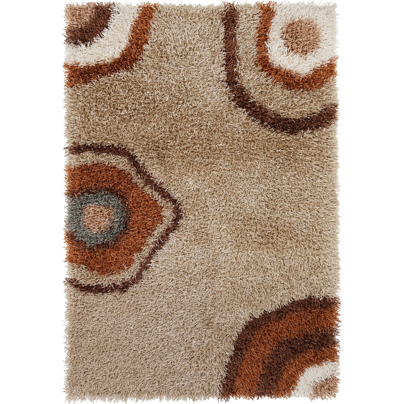 Tapis de zone brune poils longs Stockwell, Rectangle 5 pi x 7 pi 6 po