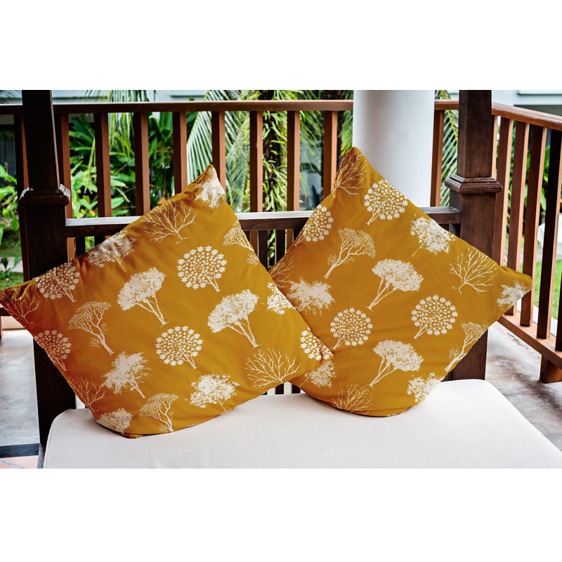 Coussin décoratif intérieur / extérieur Polyfill, 16 po x 16 po, Automne doré