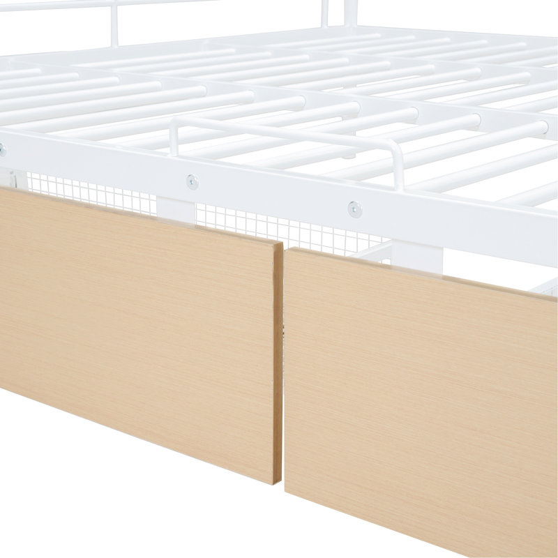 Anderer Metal Platform Storage Bed, White