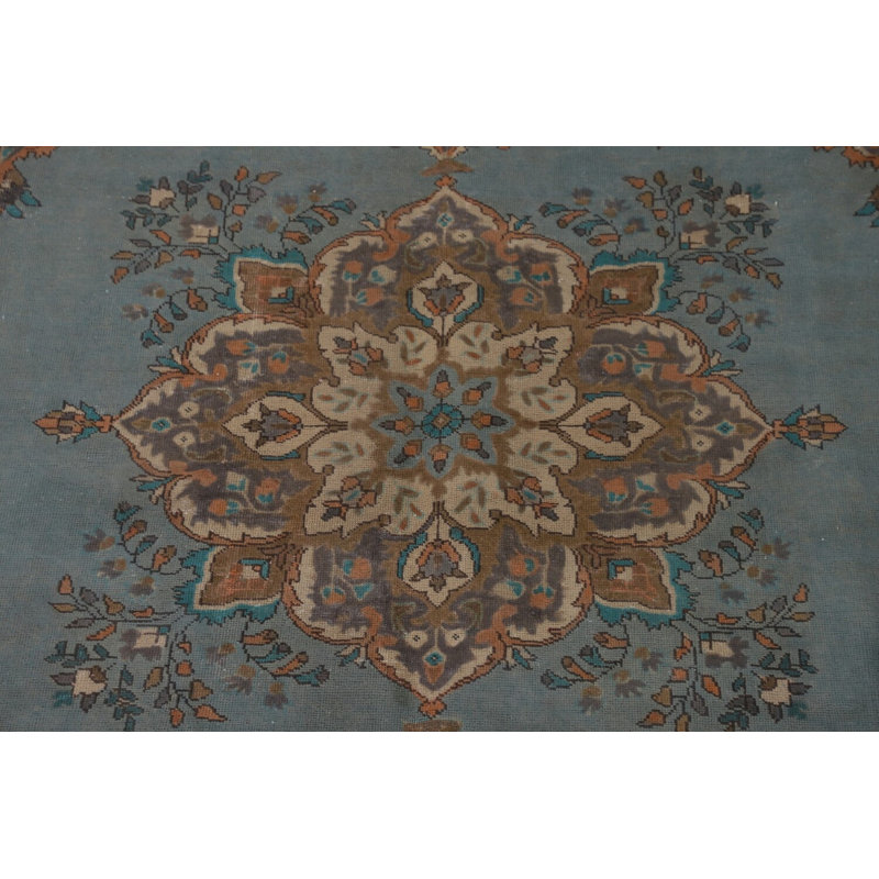 Tapis traditionnel bleu surteint 8 x 11