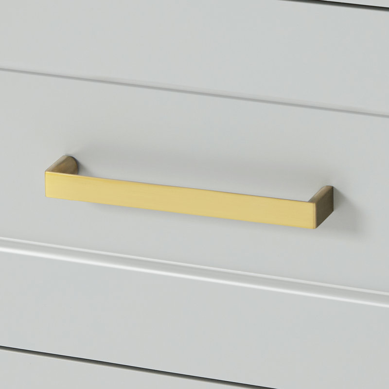 Meuble-lavabo double en bois massif gris Freitas, Gris