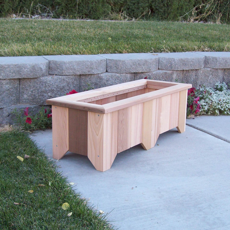 Cainsville Handmade Wood Planter Box, Unstained, 13" H x 39" W x 15" D