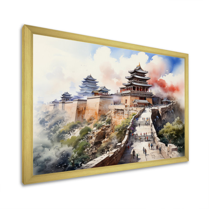 «China Art Forbidden City II», reproduction d'art sur toile, H 12 po x l 20 po x P 1 po, Cadre doré à une seule photo