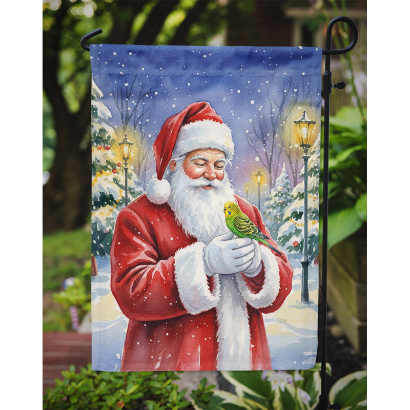 Perruche ondulée avec drapeau du père Noël, Taille du jardin, Perruche ondulée