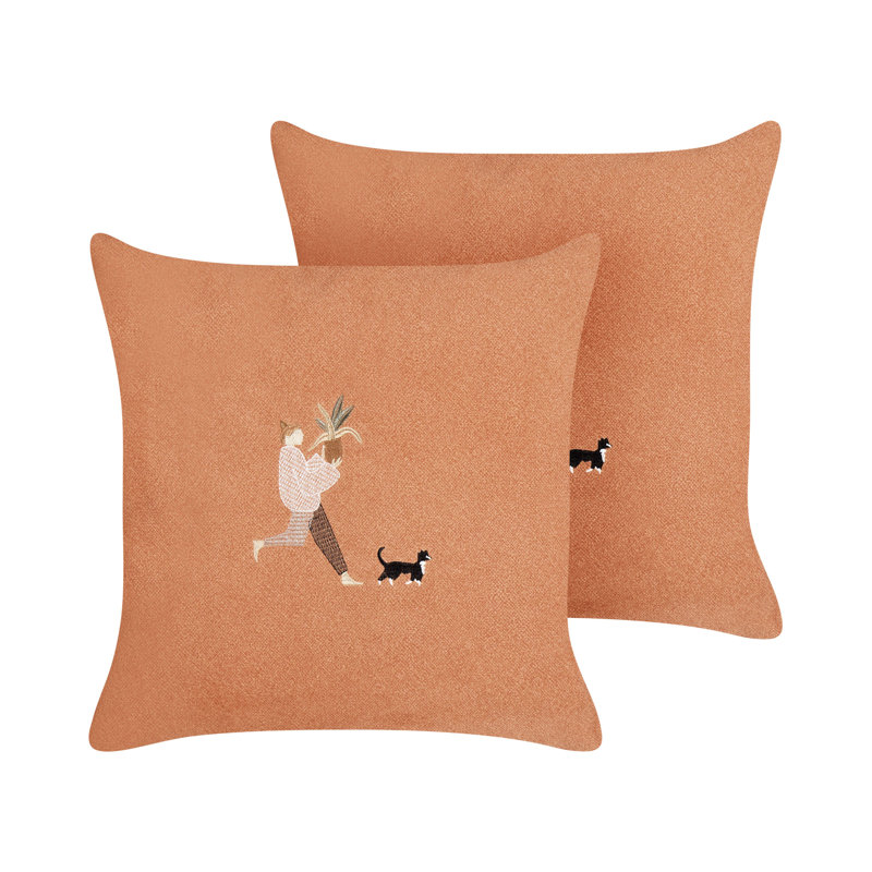 Cheatham Orange Square Throw Cushion