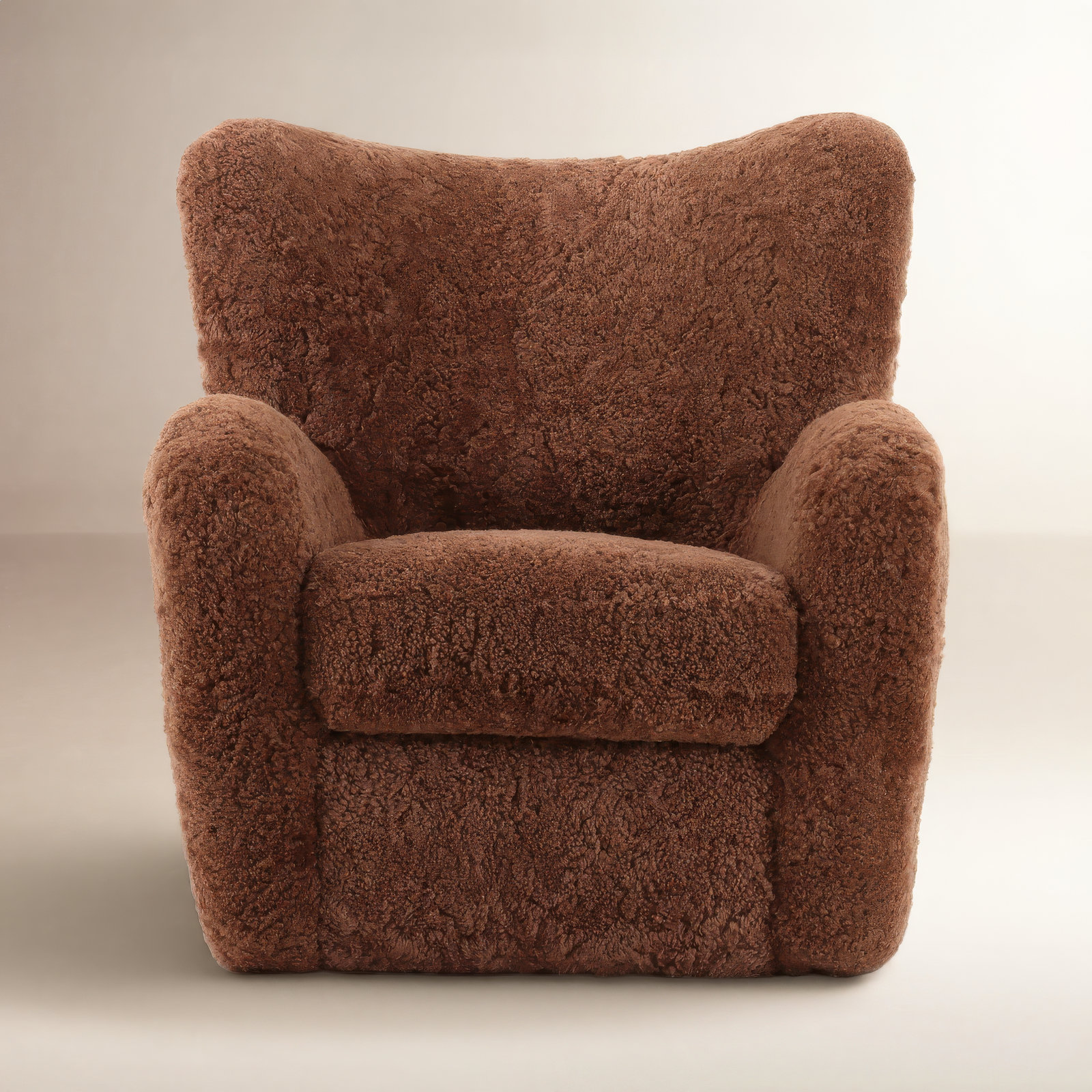 Bristow Wingback Chair, Amber Shearling