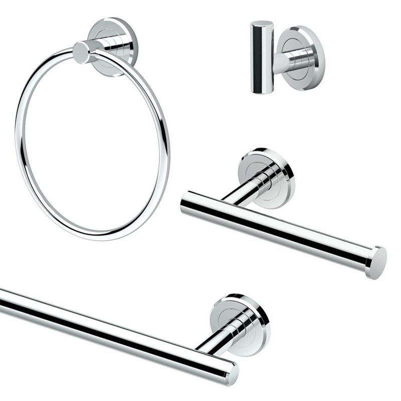 Ensemble de quincaillerie de salle de bain 4 pièces Latitude2, Chrome
