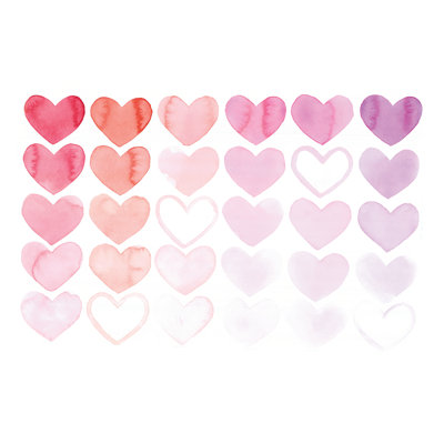 Heart Gradation - Wrapped Canvas Painting