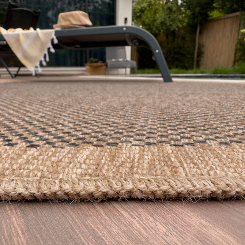 Nature Collection Chequered Indoor / Outdoor Area Rug, Rectangle 200 x 290 cm