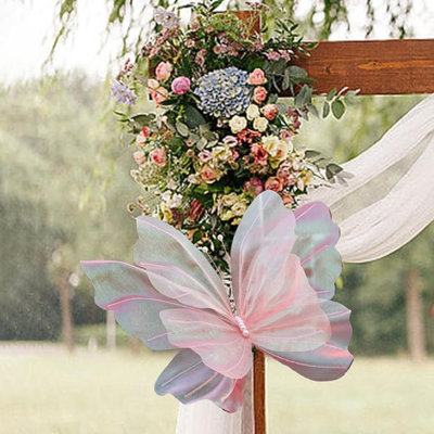 Silk Yarn Artificial Butterfly Giant Gauze Fake Butterfly Mesh Photography Props Mariage Decor