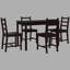 Ensemble de table de salle à manger moderne en bois massif avec 4 chaises à haut dossier, ensemble de salle à manger en bois de pin rustique-537260065