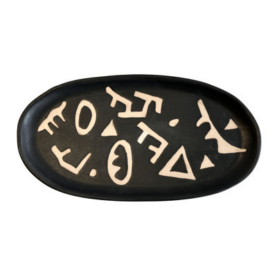 Plat à chat en céramique Runes
