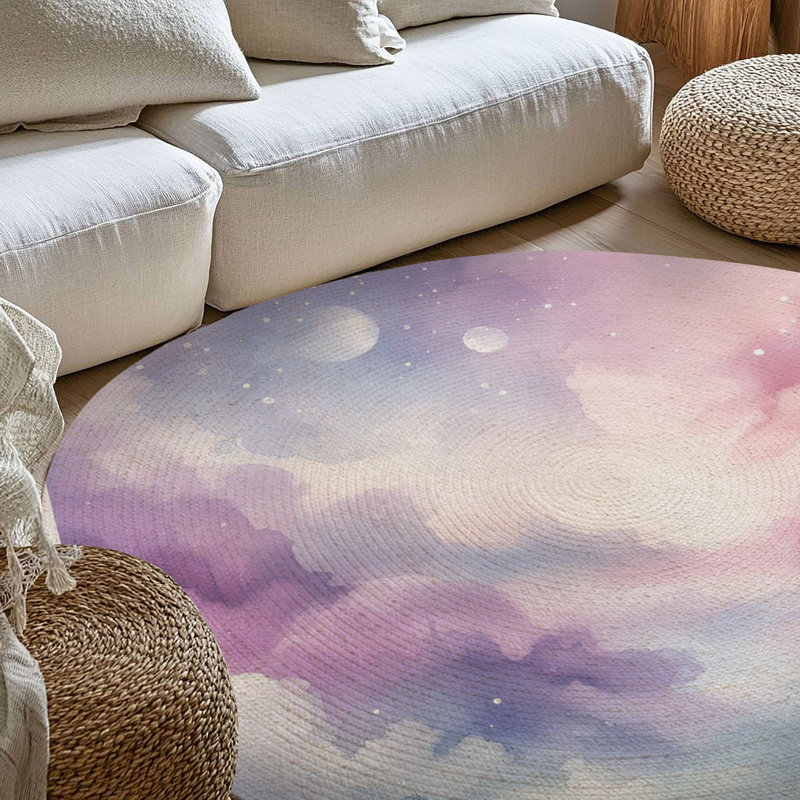 Tapis tressé Dreamy Vibes, Rond 5 pi