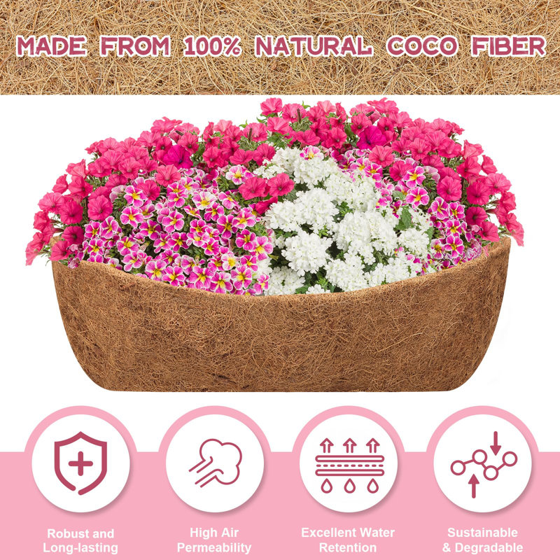 2 Pack 36 Inch Trough Coco Coir Liners For Planters