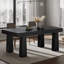 Table de salle à manger noire moderne pour 4 à 6 personnes, table de cuisine industrielle élégante avec pieds fuselés