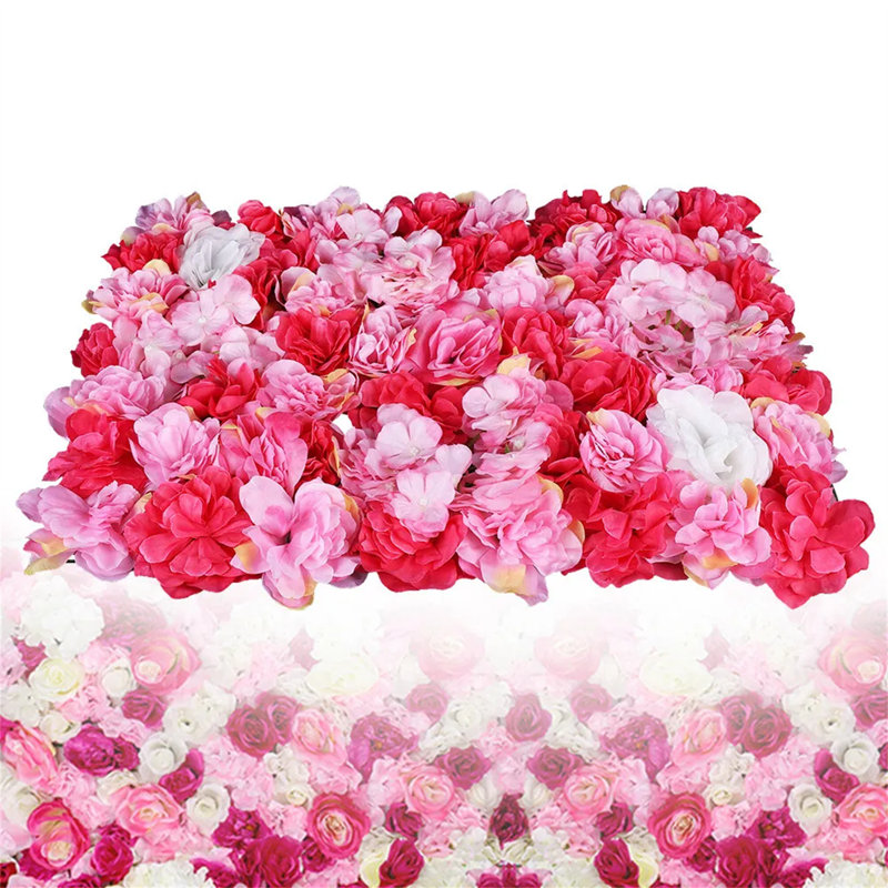 Artificial Roses Silk Flower Wall Panel Arrangement