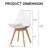 Acrylic Dining Chairs Set of 4, Clear Kitchen Chair with Padded Seat, Solid Wood Legs For Living Room, Home Office-1591190209-1591190213