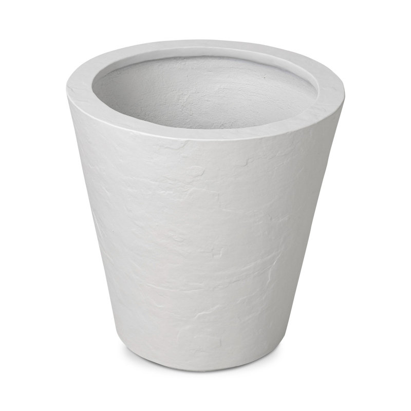 Jardinière Sighwarth - Béton blanc texturé, H 22 po x l 22 po x P 22 po