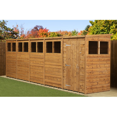 Modular Pent Garden Shed  20X4 With Windows