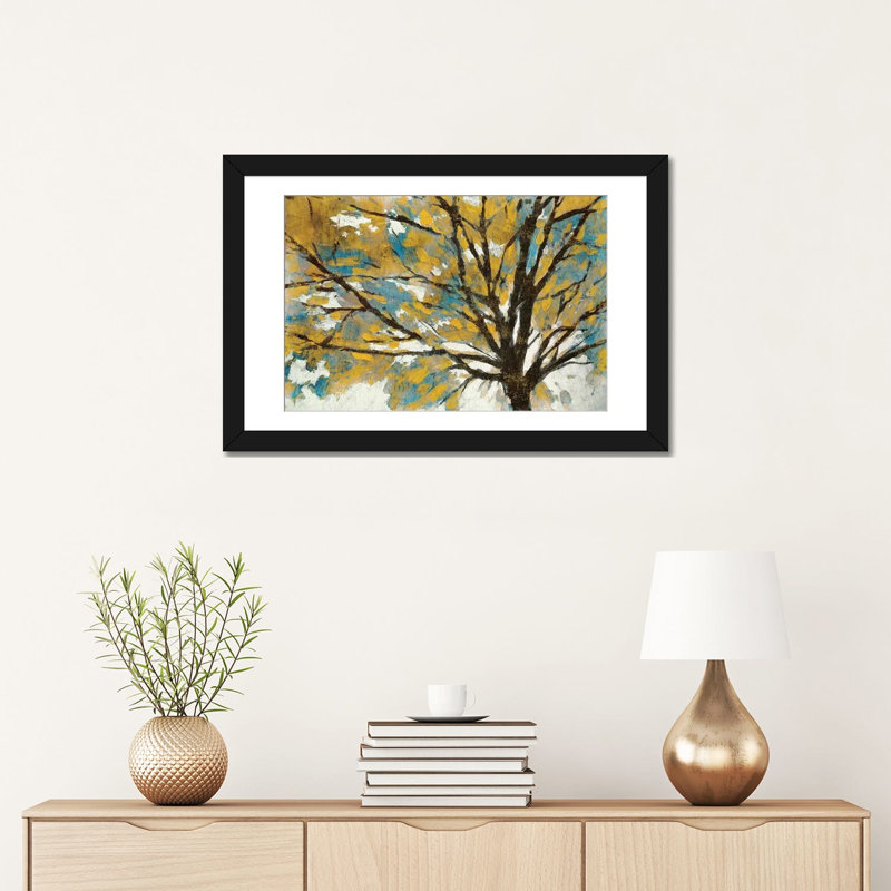 «Soleil», reproduction sur toile, H 18 po x l 26 po x P 1,5 po, Toile avec cadre noir, Pas de tapis