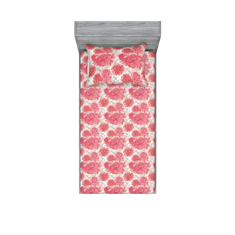 Drap-housse et taie décorative Ambesonne, Ensemble de draps pour lit simple avec 1 taie d'or