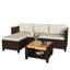 Ensemble de patio en osier 3 pièces en L avec coussins-124919933-124919932