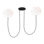 Peter Bristol Helium 2-light small LED chandelier in matte black finish with glass shades