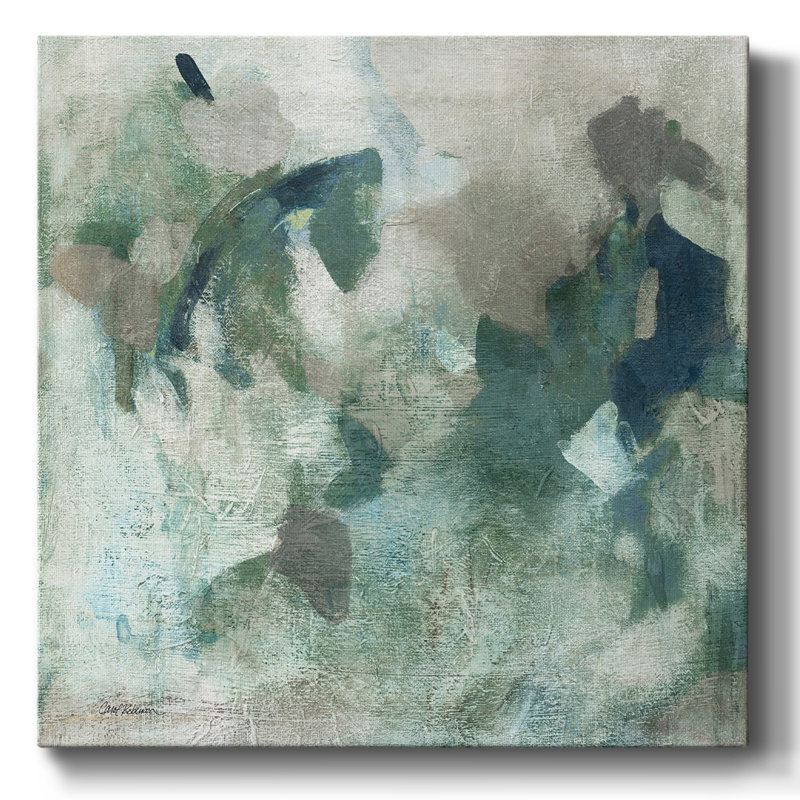 Jardin sur toile tendue avec châssis abstrait, H 8 po x l 8 po