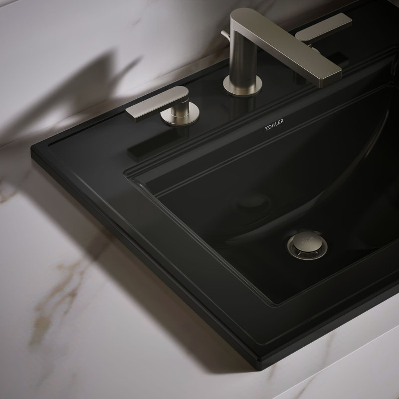 Memoirs® Stately Drop-in Bathroom Sink, 8" Centers, Black