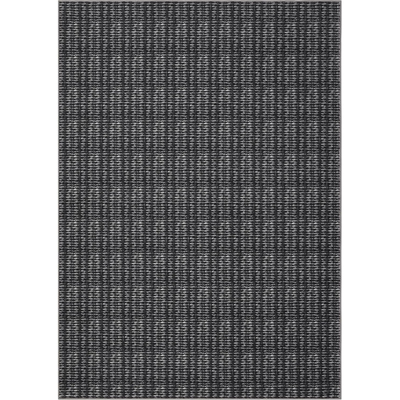 2x6 Washable Modern Textured Stripe Rug Thin Non-Slip Low Pile Stain-Resistant Reinforced Edges Foldable Entryway Beige