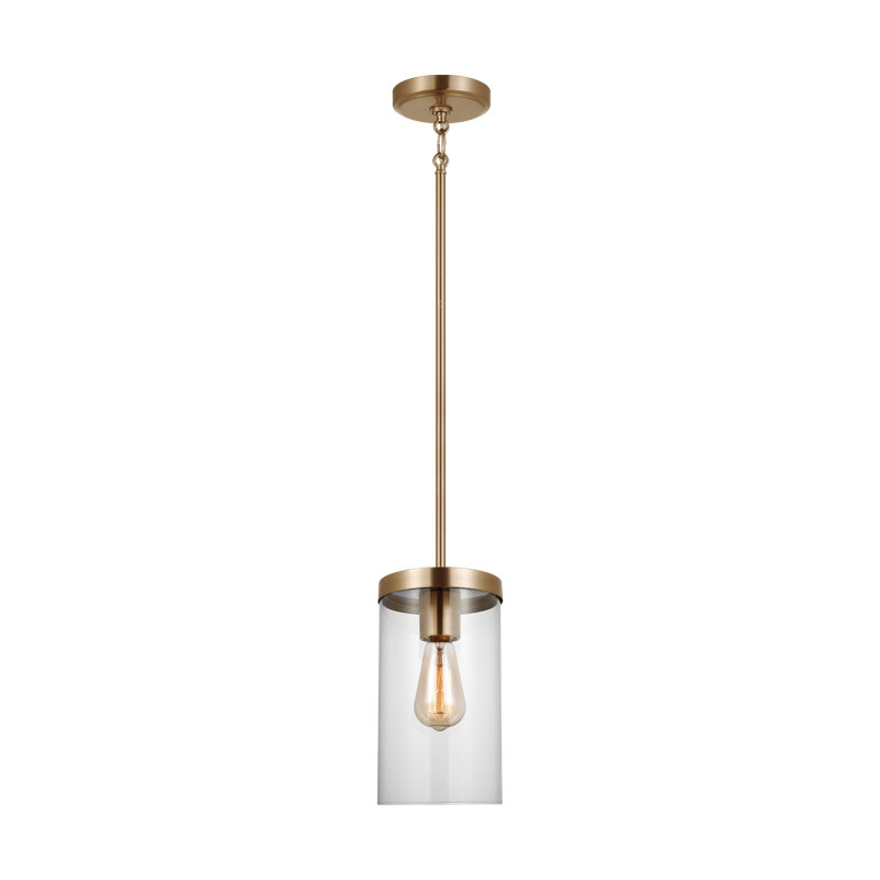 Linley One Light Pendant from, Satin Brass