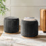 Ensemble de 2 repose-pieds avec rangement en bois massif Burchard